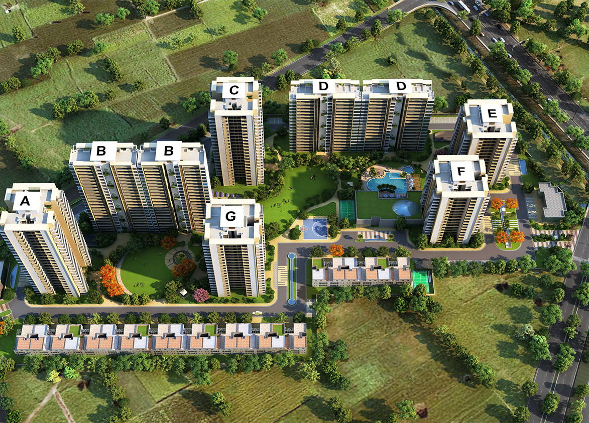 Assotech Blith Sector 99 Gurgaon full project aerial view