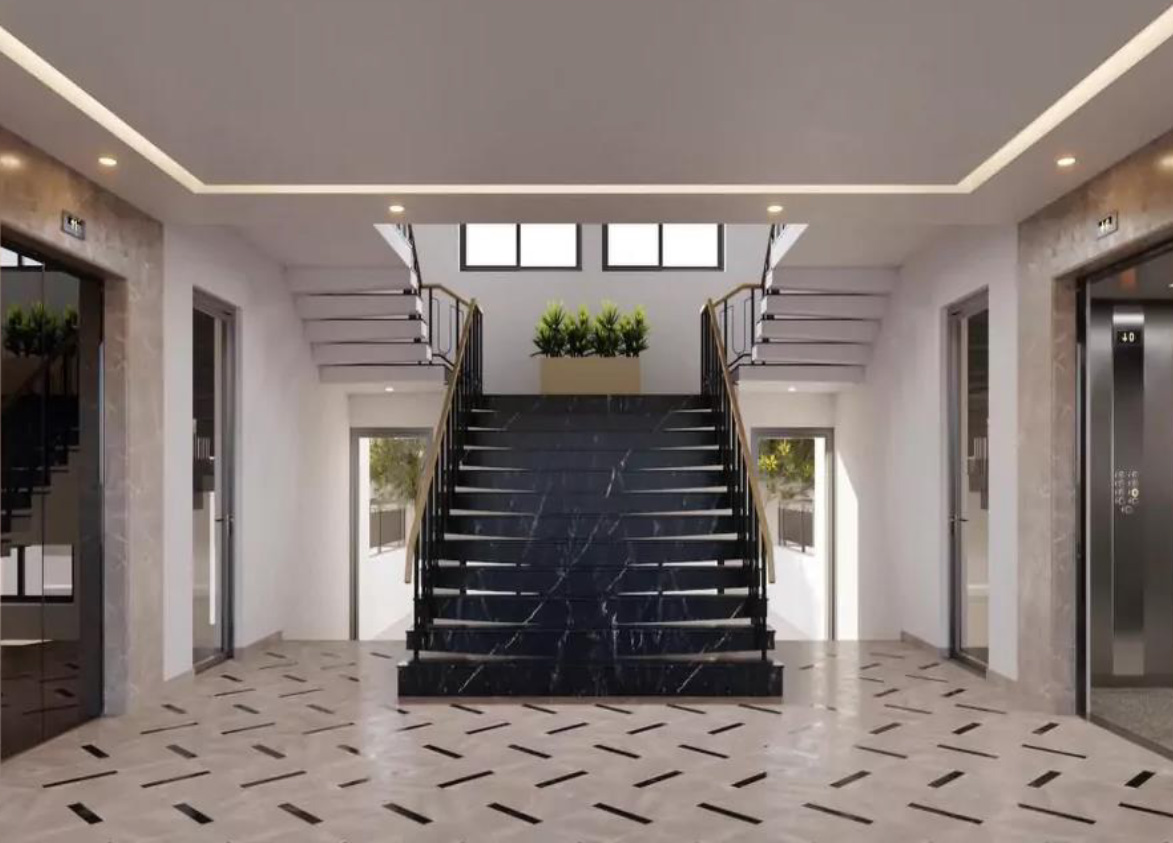 Birla Navya Avik Ground floor stair and lift lobby area