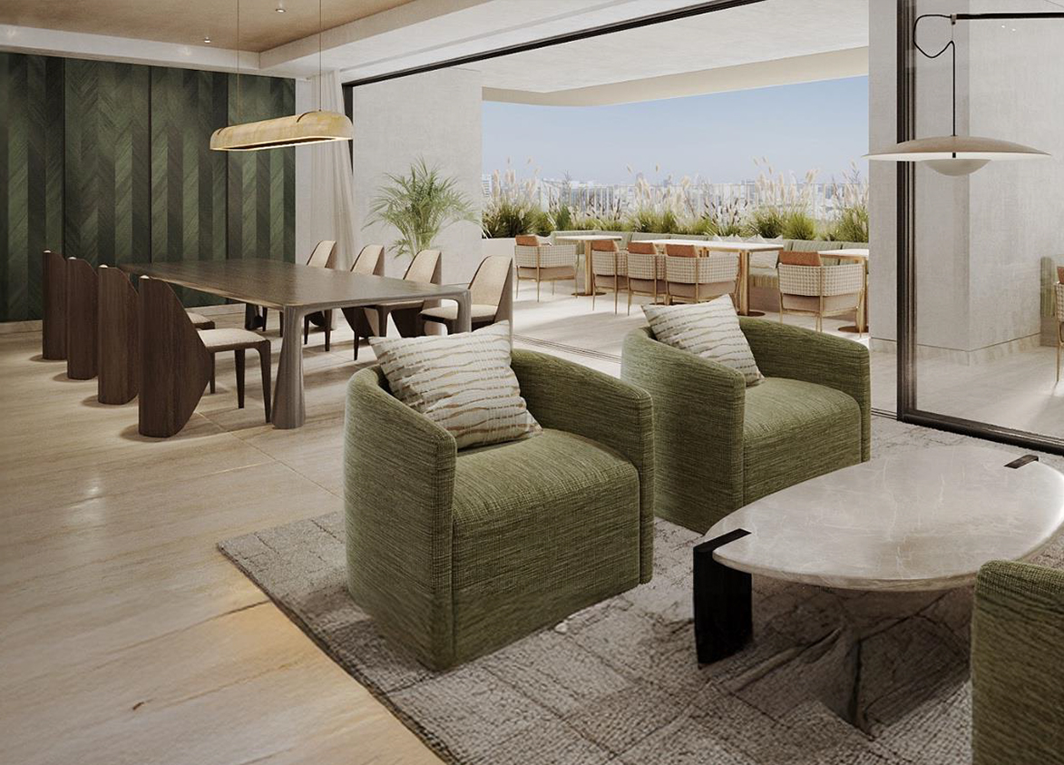 BPTP Gaia Residences Dinning and Living Area