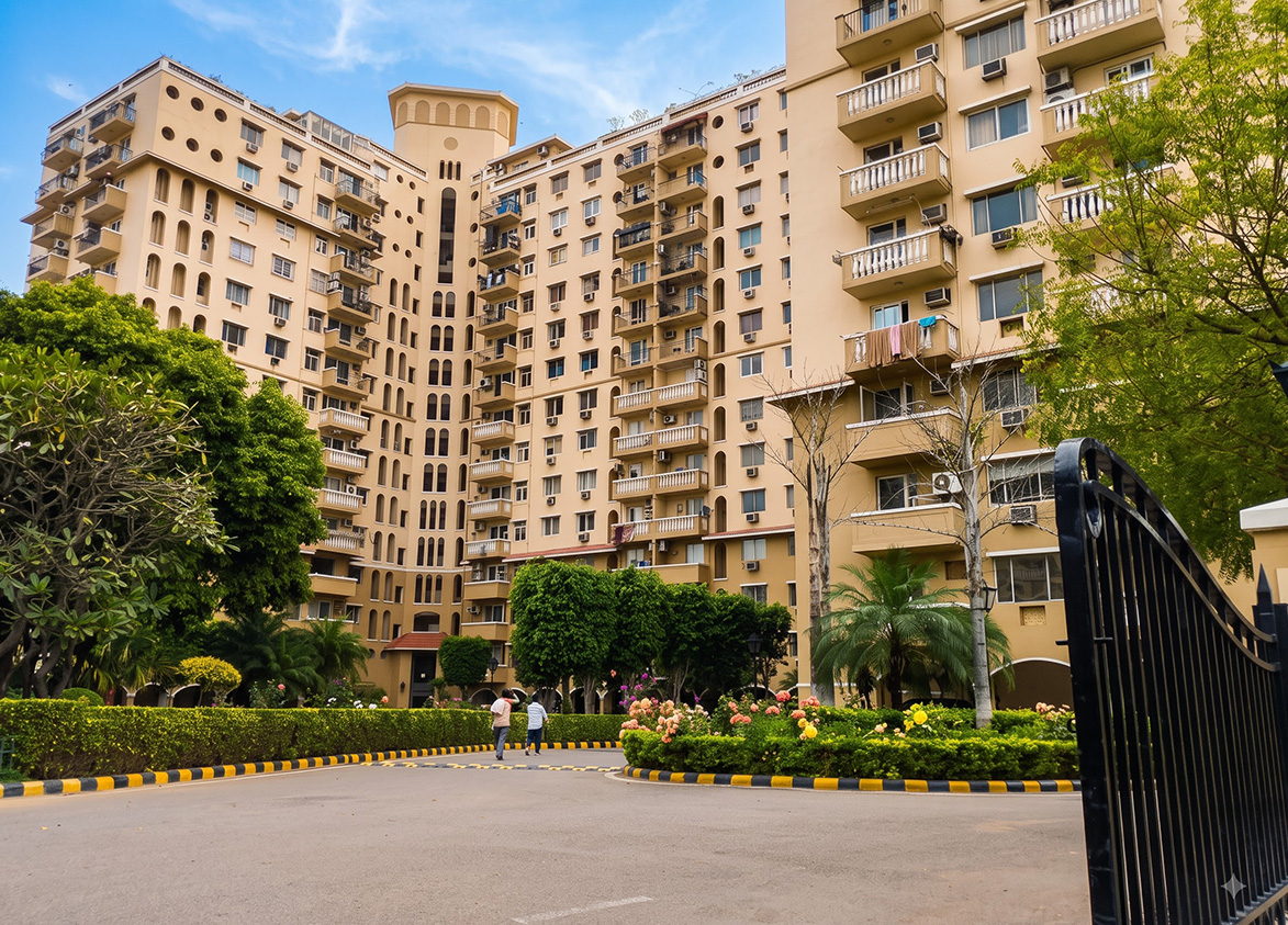 DLF Oakwood Estate main gate entrance