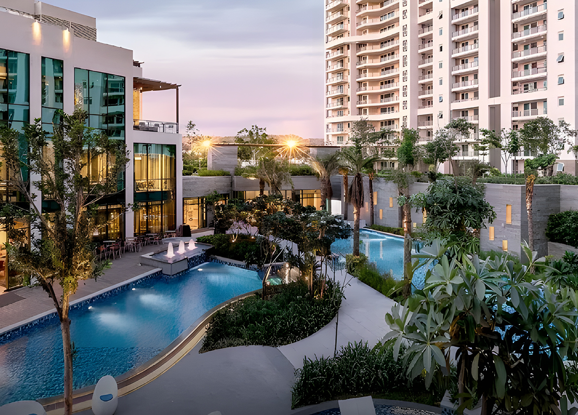 DLF The Arbour landscaped area