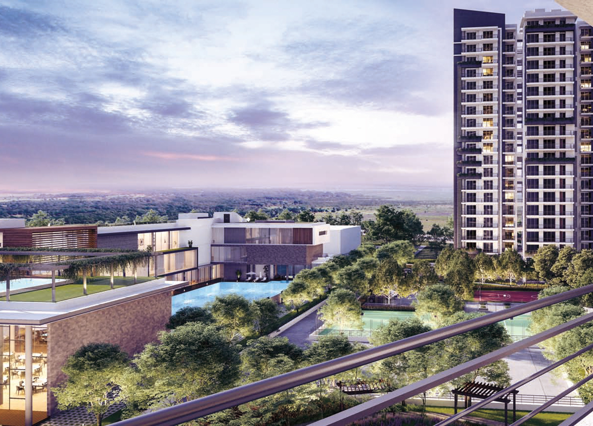 Godrej Meridien Clubhouse view from Balcony