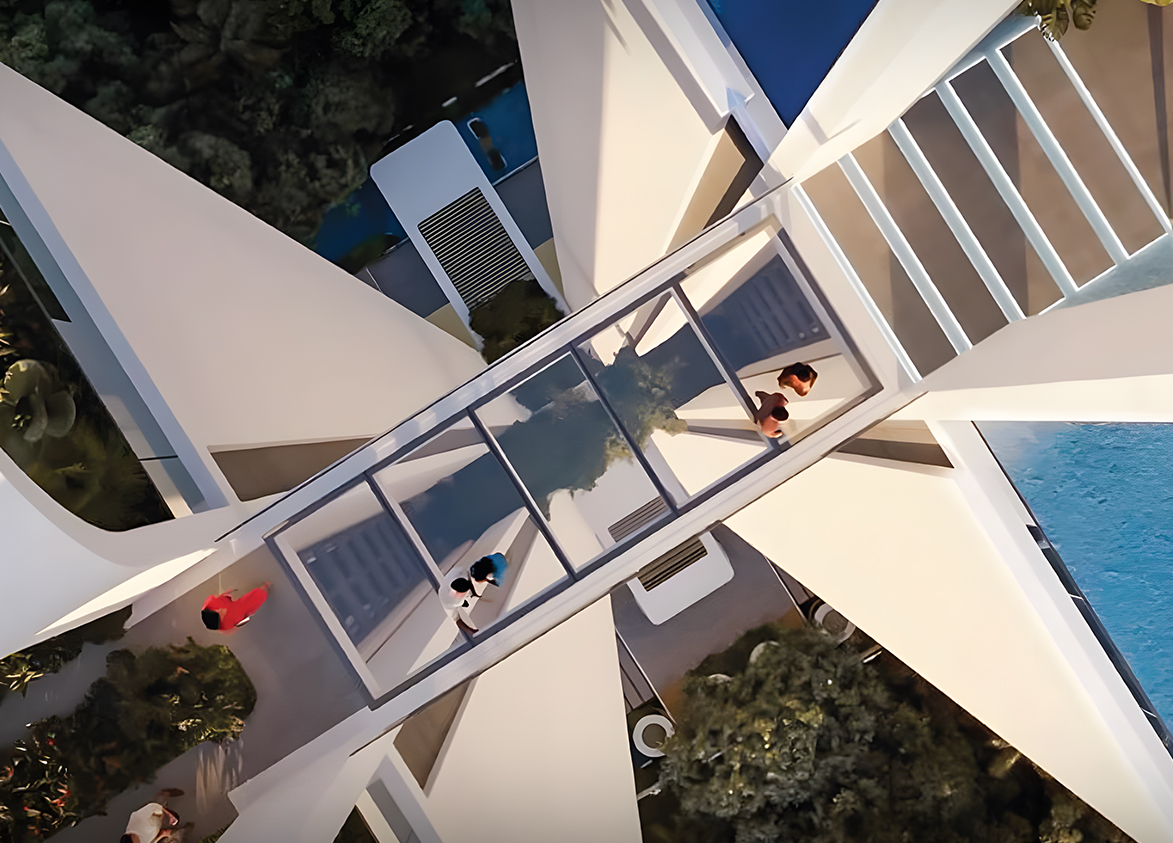 M3M Altitude sky walkway on top floor