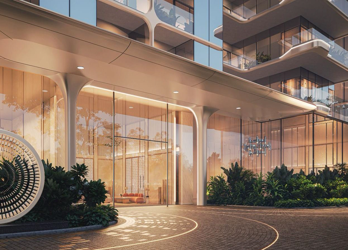 M3M Elie Saab At Scda Residential Tower Entrance