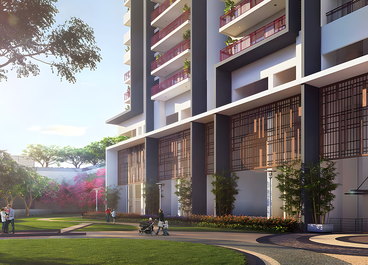 M3M Heights Residential Towers Entrance