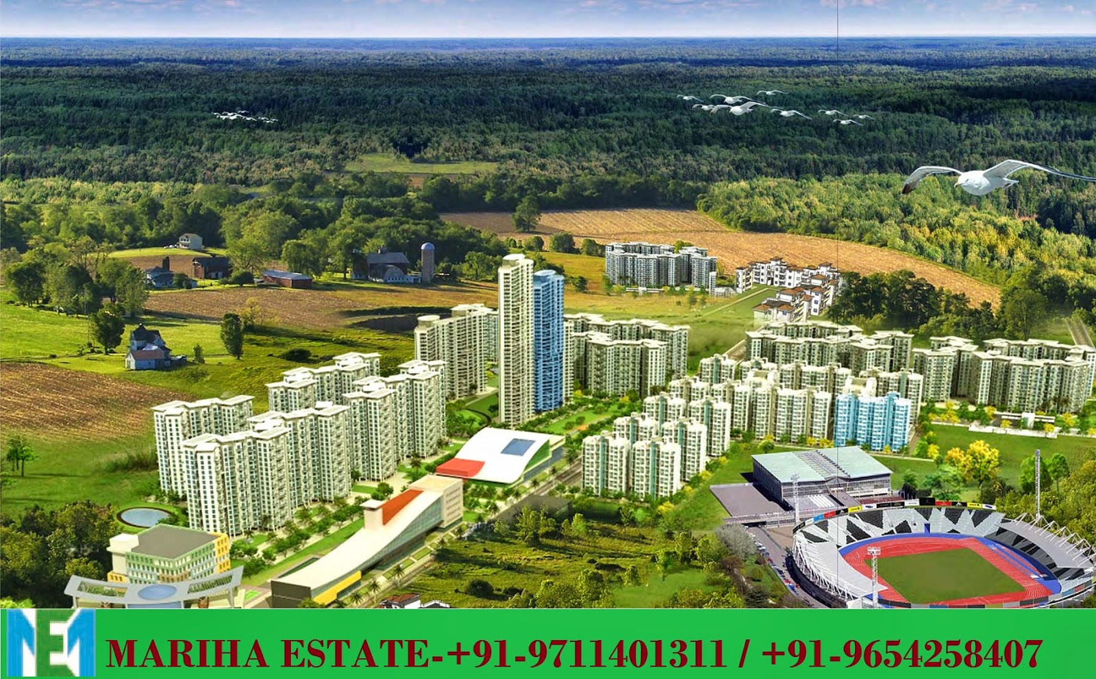 Supertech Hues Residential Project Aerial View