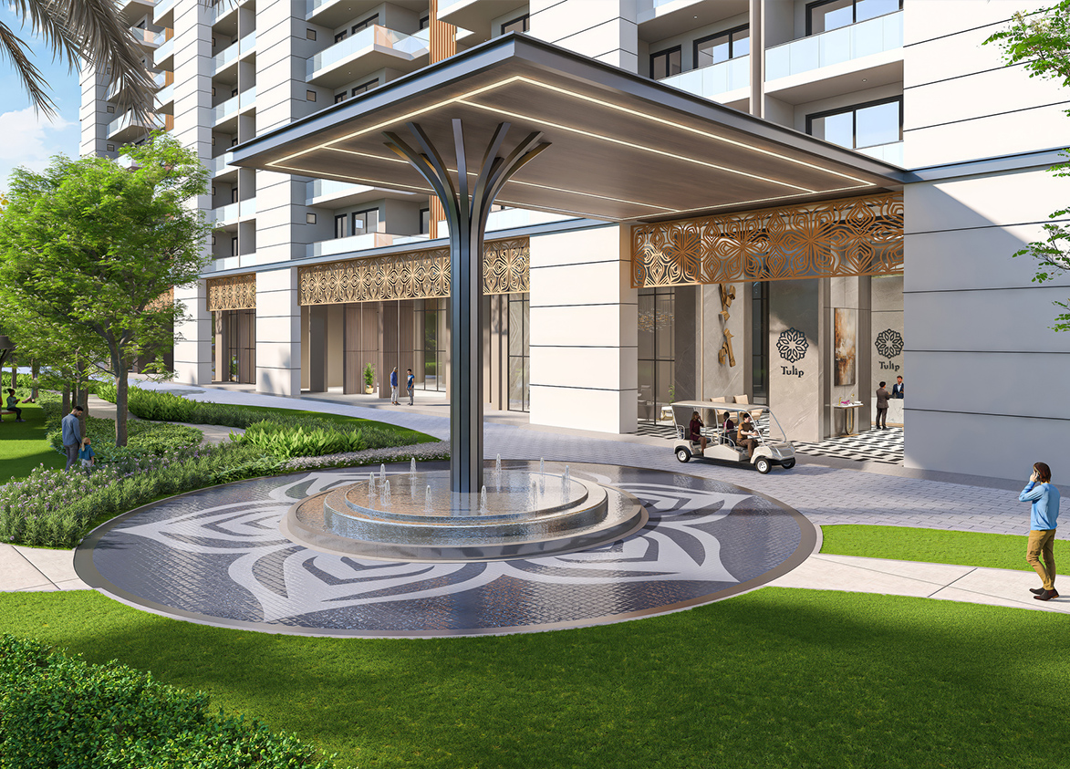 Tulip Melrose sitting area outside towers