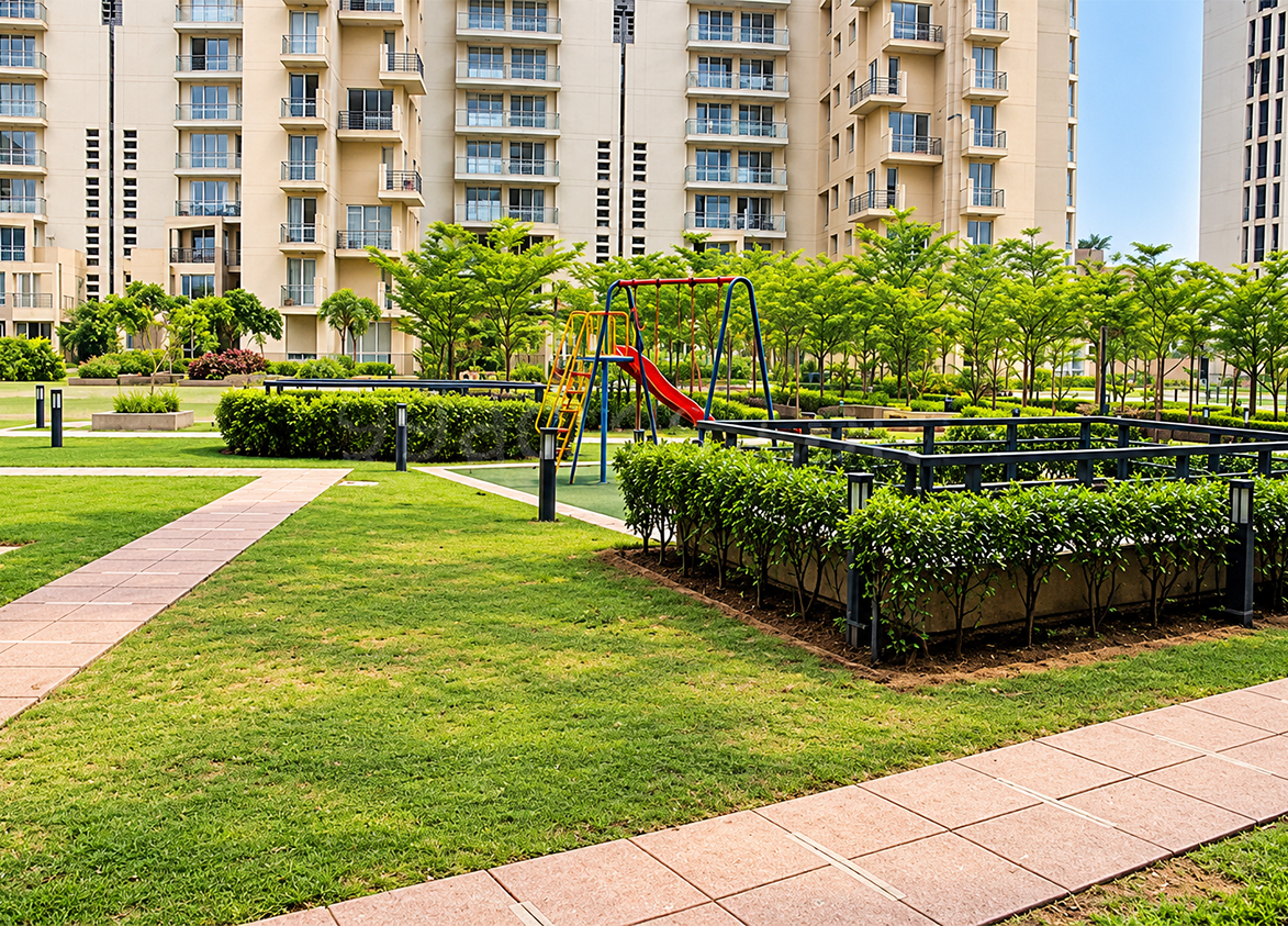 Unitech Nirvana Birch Court Open Green Park Nirvana Country, Gurgaon