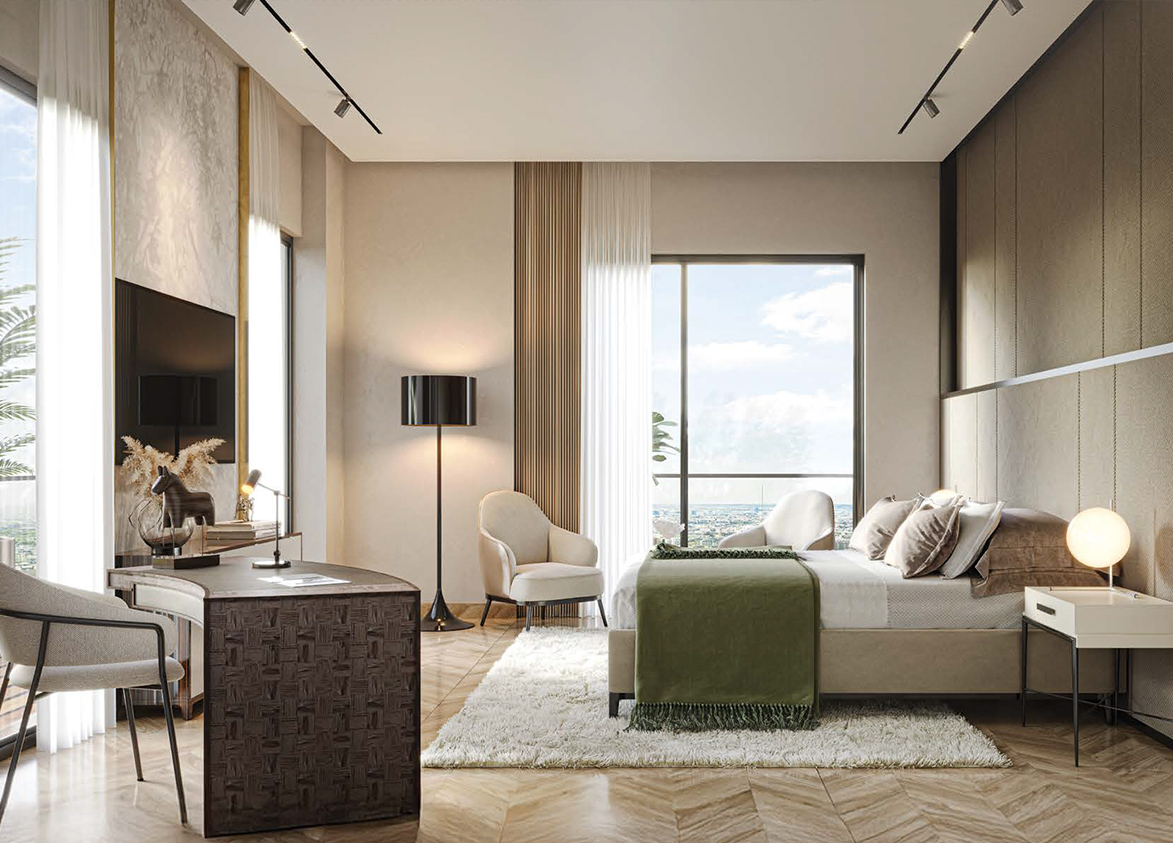 Whiteland The Aspen Iconic Tower Master Bedroom