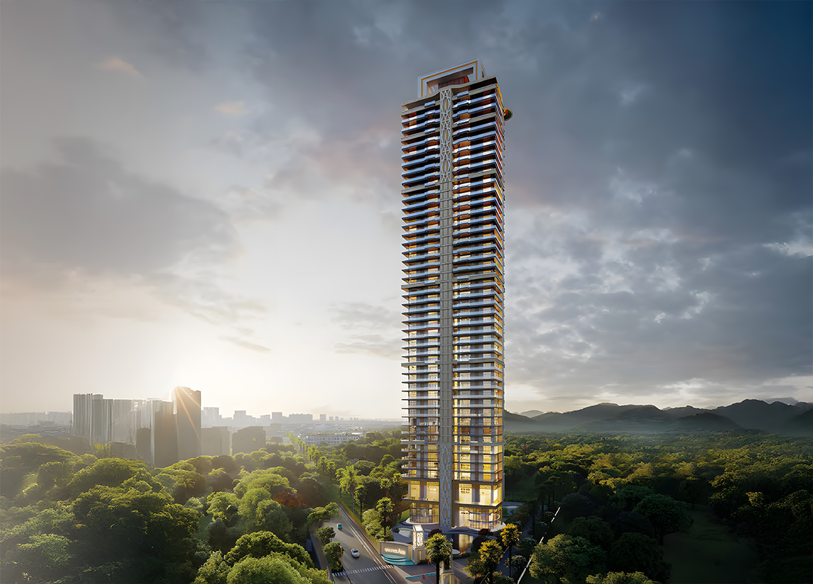 Whiteland The Aspen Iconic Tower Facade